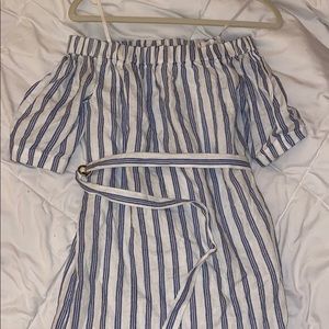 Michael Kira linen off shoulder dress